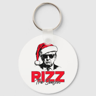 Trump Rizz het seizoen Funny Trump 2024 Xmas Pink Sleutelhanger