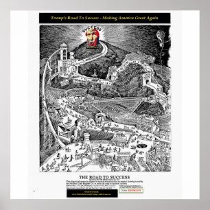 Trump Road naar Succes Poster - Amerika geweldig m