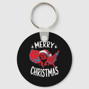 Trump Rode Verkiezingskaart Vrolijk Kerstfeest Tru Sleutelhanger