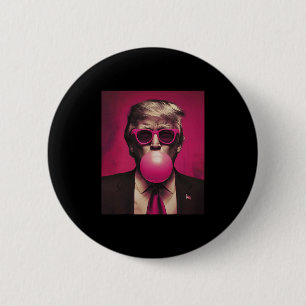 Trump Roze Bubblekauwgom Trump Blaast Kauwgom Stem Ronde Button 5,7 Cm