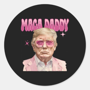 Trump Roze Sungles Maga Daddy Grappig Trump 2024 Ronde Sticker