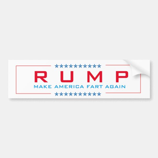 Trump, "Rump" parodie, maak america fart sticker (Voorkant)