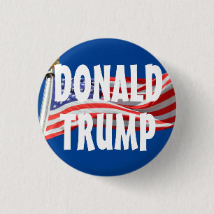 Trump Running for President American Flag Button