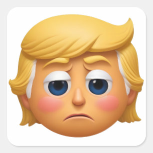 Trump Sad Emoji Vierkante Sticker