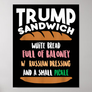 Trump Sandwich Anti-Trump Impeachment Grappig Poster
