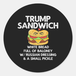 Trump Sandwich Anti-Trump Vintage Ronde Sticker