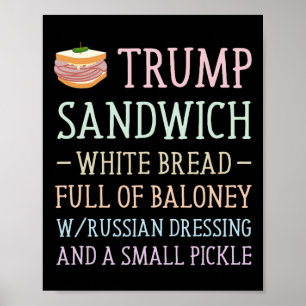 Trump Sandwich teken grappig Poster