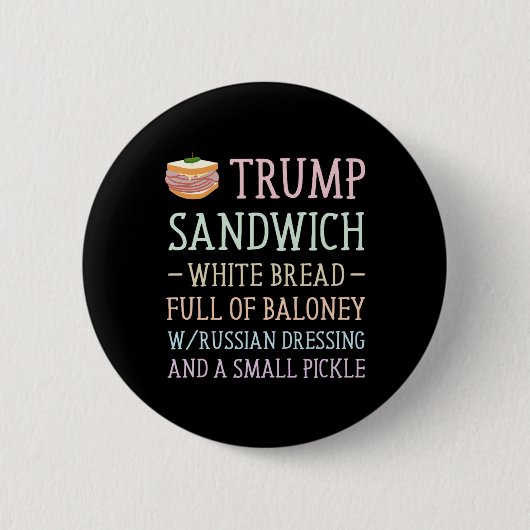 Trump Sandwich teken grappig Ronde Button 5,7 Cm (Voorkant)