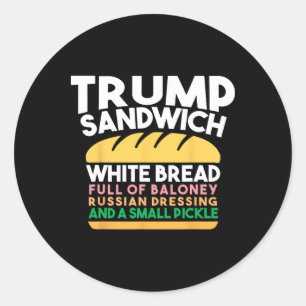 Trump Sandwich Wit Brood Vol Balonne Russische Ronde Sticker