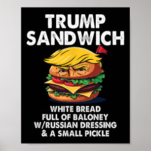Trump Sandwich Wit Brood Vol Loney Grappige Pol Poster