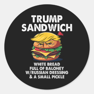 Trump Sandwich Wit Brood Vol Loney Grappige Politi Ronde Sticker
