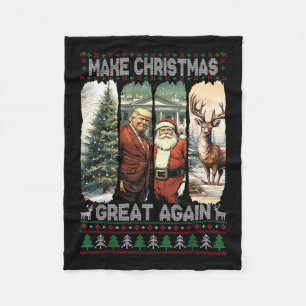 Trump Santa 47e President maakt kerstfeest Fleece Deken