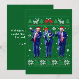 Trump Santa Hat Dance Green Christmas Card Feestdagenkaart