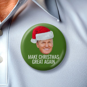 Trump Santa Hat - Maak kerst nog grappig Ronde Button 5,7 Cm