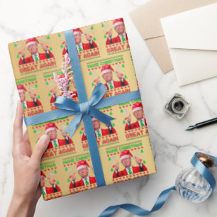 Trump Santa Hat - Maak Kerstmis weer geweldig goud Cadeaupapier