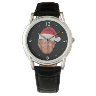 Trump Santa Hat: Patriottisch kerstontwerp Horloge