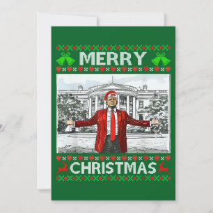Trump Santa Hat   Trump vrolijke kerst lelijke ker Feestdagenkaart