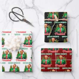 Trump Santa Hat Wrap | Santa's Favorite President Inpakpapier Vel