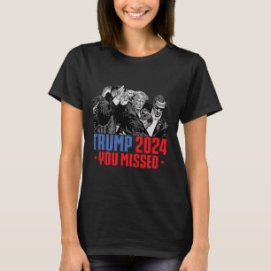Trump Schot Kogelvrij Bloederig Oor Bloeden Butler T-shirt