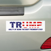 TRUMP SCHULDIG BUMPERSTICKER (Op auto)