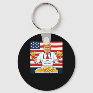 Trump serveert frietjes van McDonalds Sleutelhanger