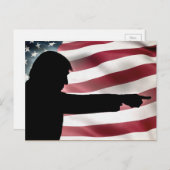 Trump Silhouette USA Flag Briefkaart (Voorkant / Achterkant)