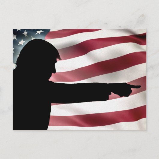 Trump Silhouette USA Flag Briefkaart (Voorkant)