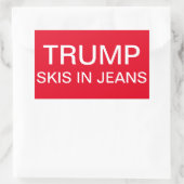 Trump ski's in jeans rechthoekige sticker (Tas)