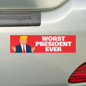 Trump slechtste President ooit Bumpersticker (Op auto)