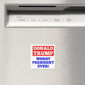 TRUMP Slechtste President ooit! Magneet (wit) (Insitu (Vaatwasser))
