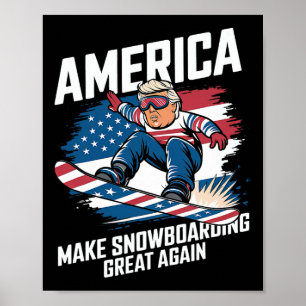 Trump Snowboard Usa - Maak Snowboarden Groot Opnie Poster