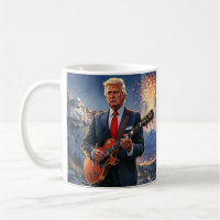 Trump speelt elektrische gitaar Mount Rushmore MAG
