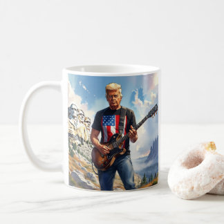 Trump speelt elektrische gitaar Mount Rushmore MAG Koffiemok