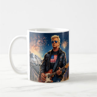 Trump speelt elektrische gitaar Mount Rushmore MAG Koffiemok