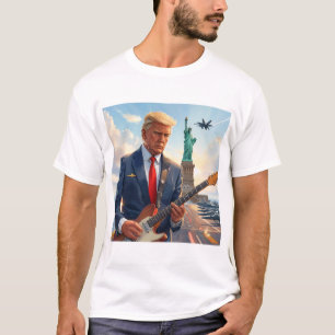 Trump speelt gitaar bij Vrijheidsbeeld T-shirt