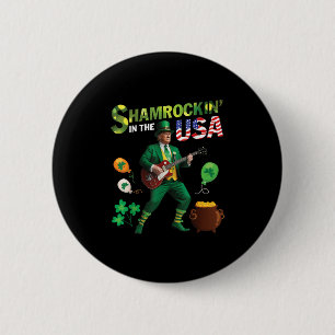 Trump speelt gitaar Shamrockin in de Verenigde Sta Ronde Button 5,7 Cm