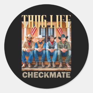 Trump Squad Thug Life Trump Vance Kennedy Elon Ronde Sticker