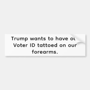 Trump Stem-ID Tattoos Hankamer Artjunkhaus Strip Bumpersticker