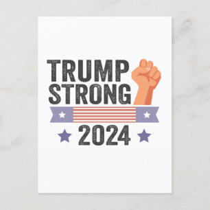 Trump Sterke Patriottische Amerikaanse Vlaggenverk Briefkaart