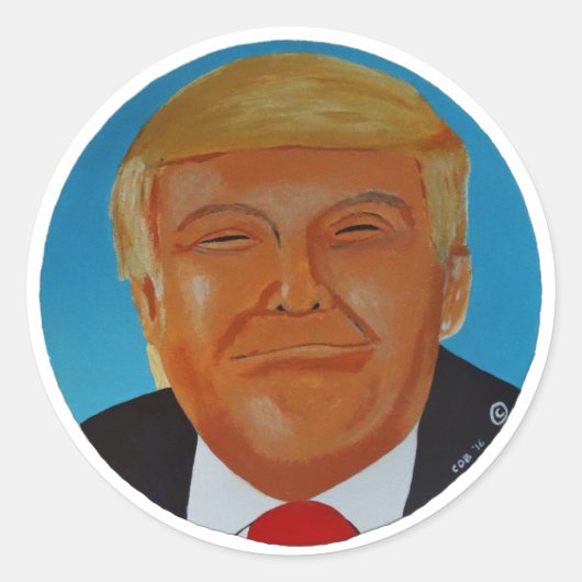 Trump-sticker Ronde Sticker (Voorkant)