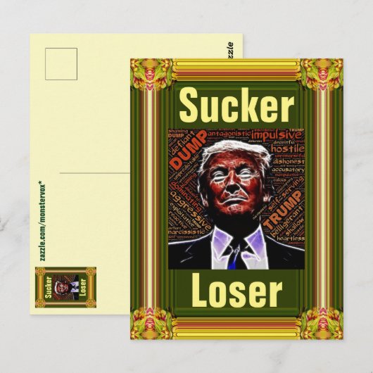 Trump Sucker/Loser-ansichtkaart Briefkaart (Voorkant / Achterkant)