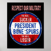 Trump sukkel verliezer We respecteren onze militai Poster (Voorkant)