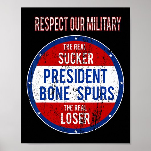 Trump sukkel verliezer We respecteren onze militai Poster (Voorkant)