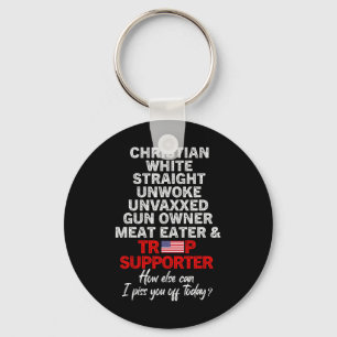 Trump Supporter Christelijk Wit Straight Unwoke VN Sleutelhanger