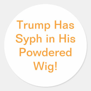 Trump Syph Pruik Hankamer Artjunkhaus Stripverhaal Ronde Sticker