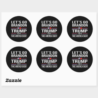 Trump Take America Back 2024-Let's Go Brandon Ronde Sticker