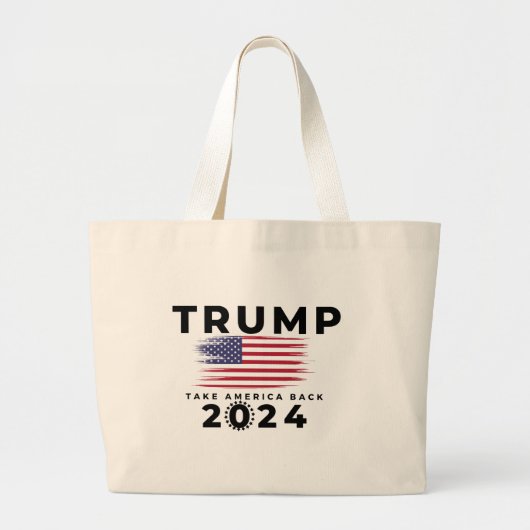 Trump Take America Terug 2024 Grote Tote Bag (Voorkant)