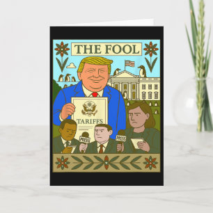 Trump Tarotkaart De Dwaas Legt Tarief Op Pinguïn Kaart