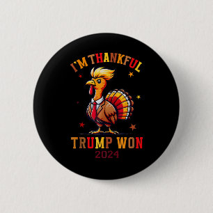 Trump Thanksgiving: ik ben dankbaar dat Trump heef Ronde Button 5,7 Cm