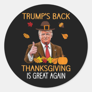 Trump Thanksgiving Turkije Herfst Herfst Dankbare Ronde Sticker